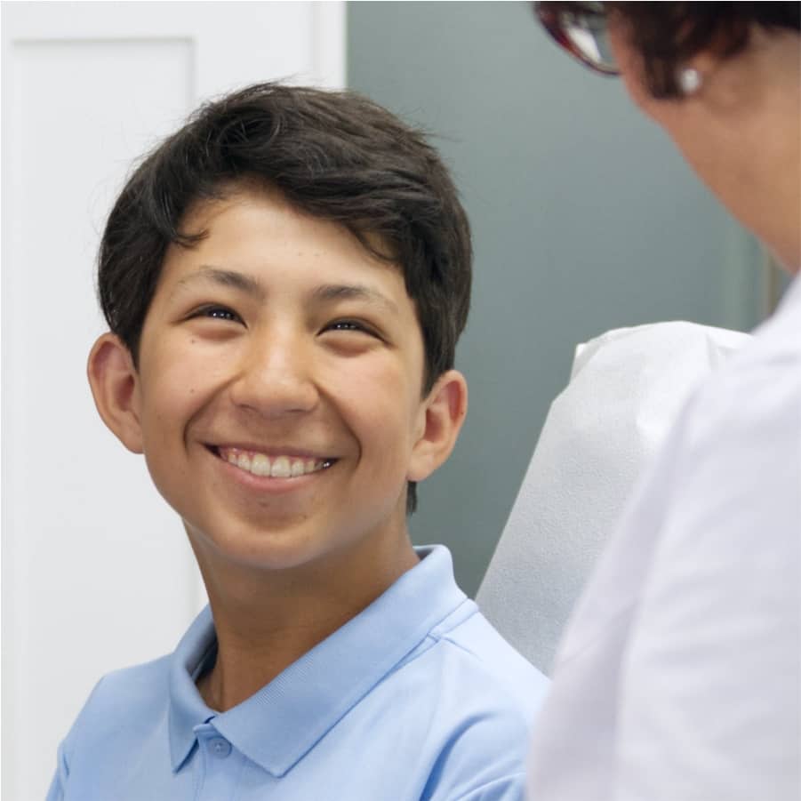 teen patient smiling during visit